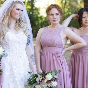Dusty Rose Azazie Size 6 Bridesmaids Long Dress